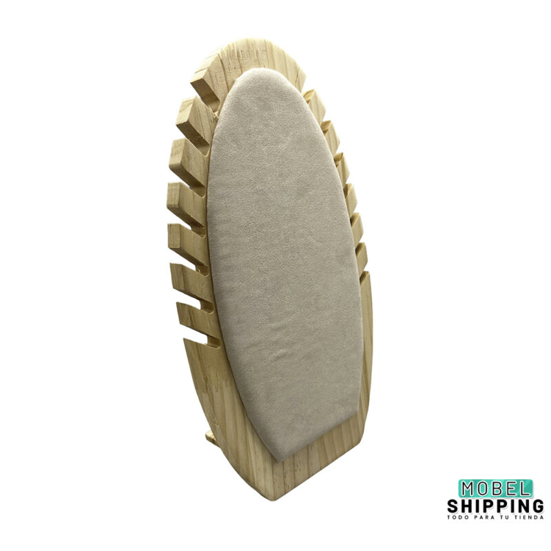 Expositor de collar de madera con almohadilla de terciopelo